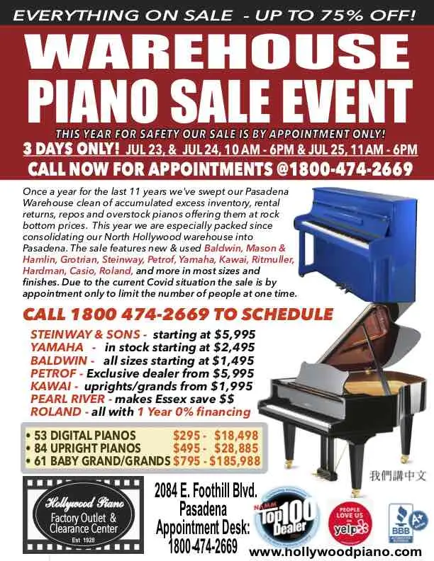 Hollywood Piano Pasadena Factory Outlet & Clearance Center
