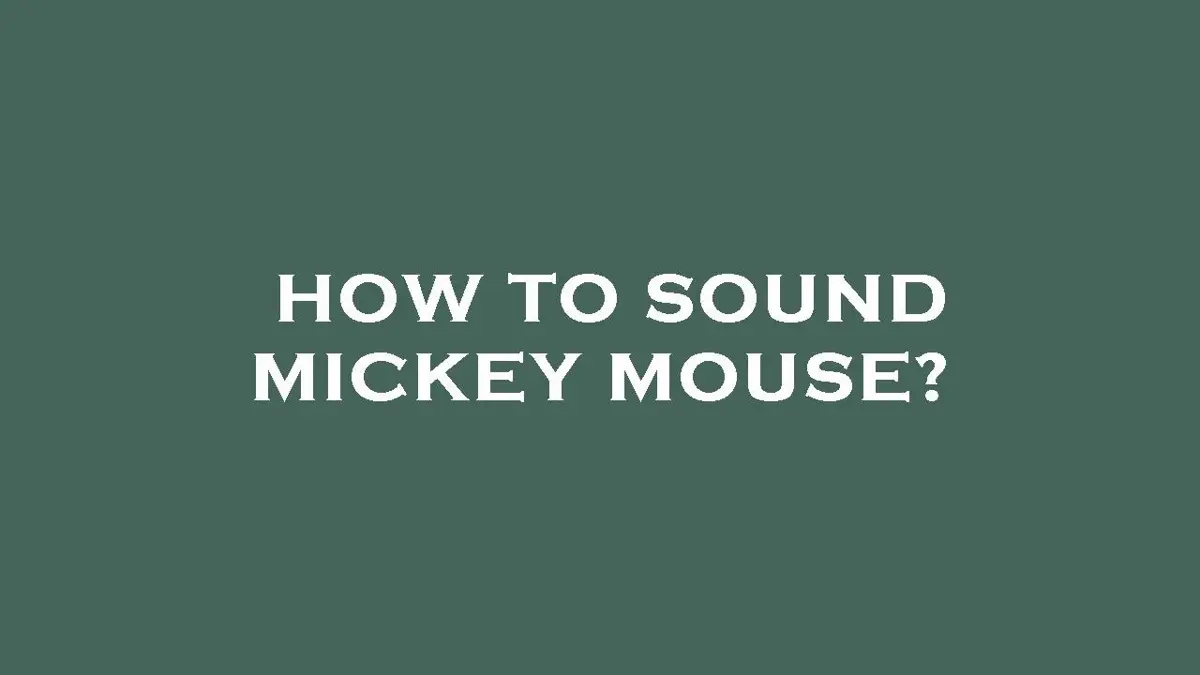 Mickey Basic Sound