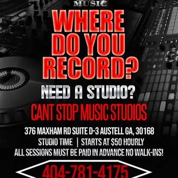 Cant Stop Music Recording Studios